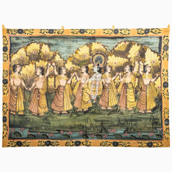 Gopi Party Yellow Trees Tapestry