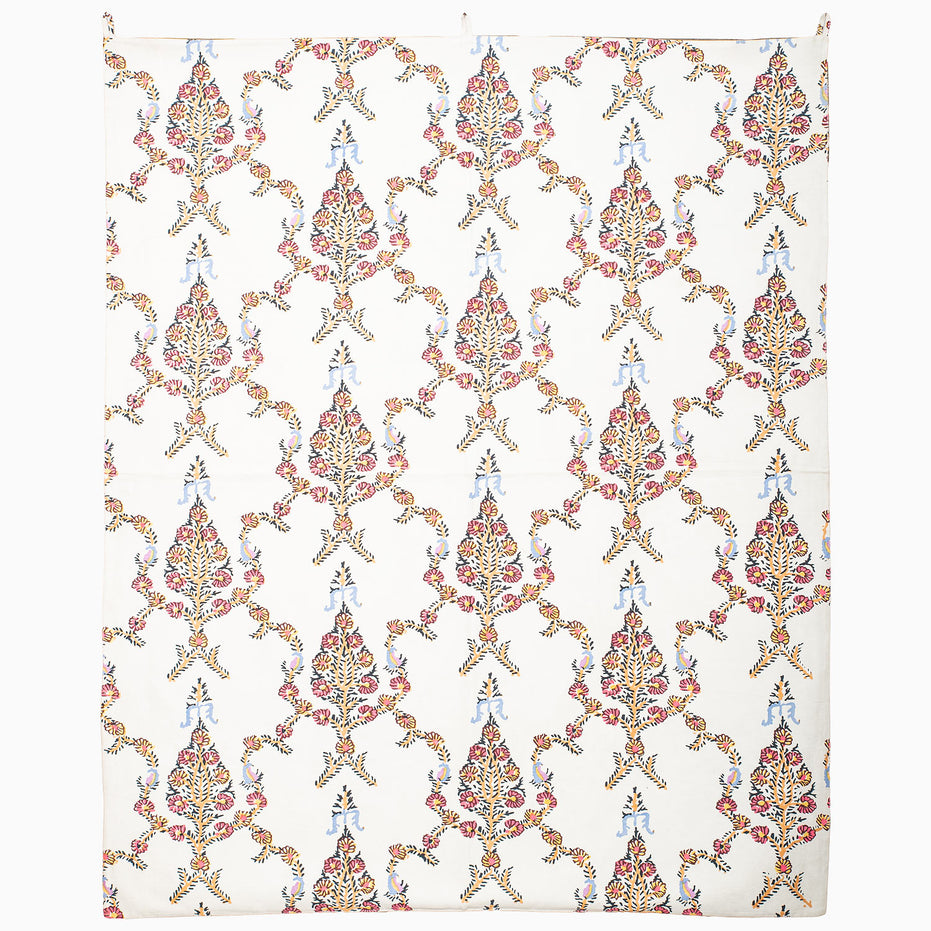 Gopis And Pink Lotus Tapestry