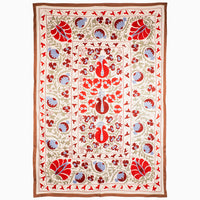 Corners In Coral Suzani Blanket - High Quality Image of 