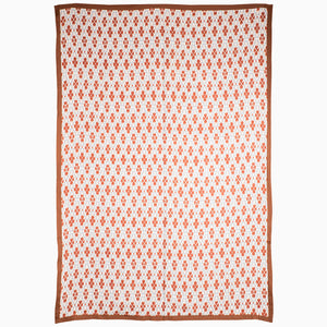 Corners In Coral Suzani Blanket