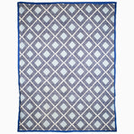 Blue And Coral Outlines Suzani Blanket - 31049628581934