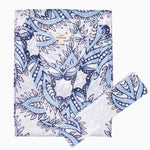 A white and blue paisley printed Daru Robe shirt with pockets by John Robshaw. - 30822574522414