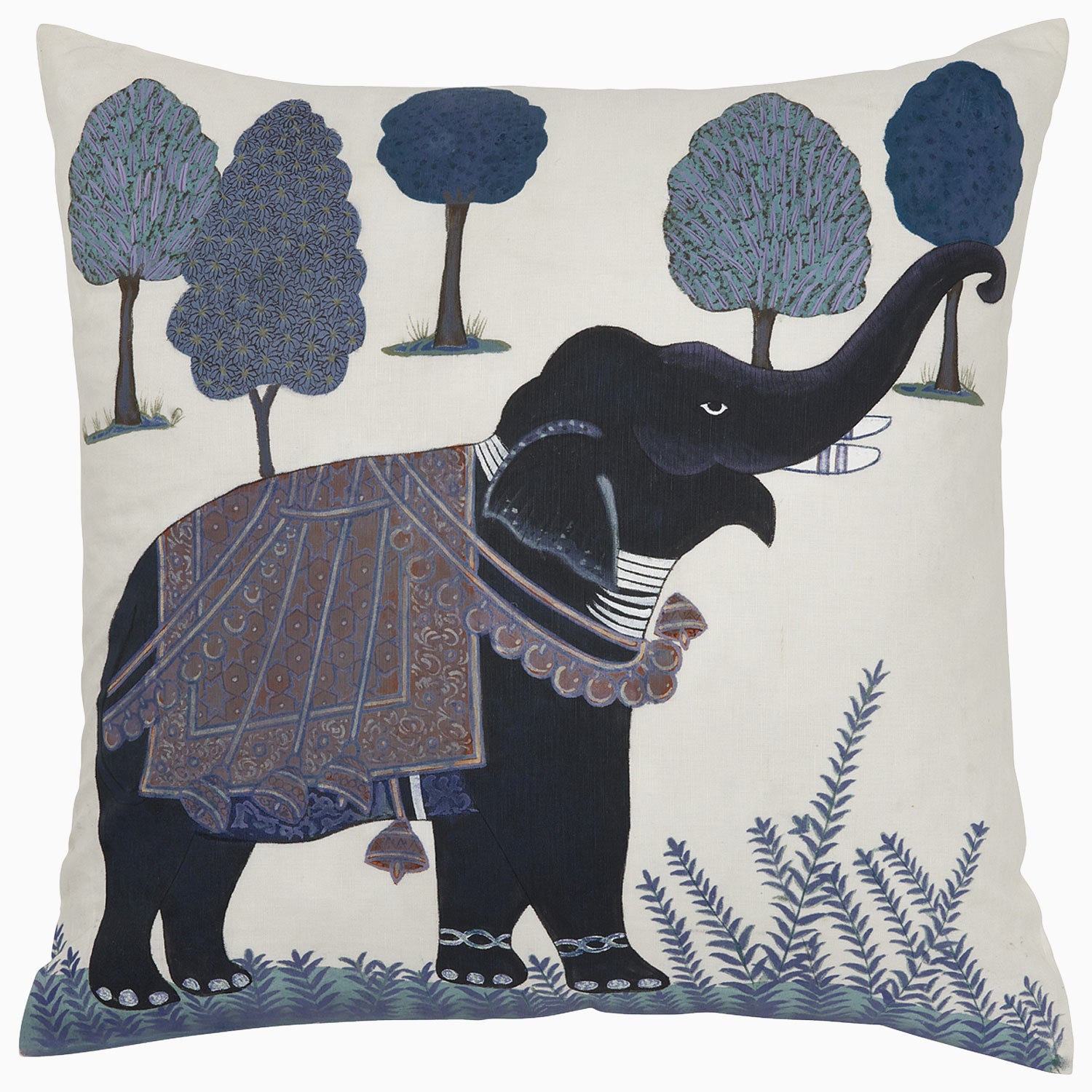 Indigo Elephant Decorative Pillow Main