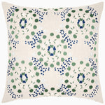 An Asmee Euro pillow with bohemian blue and green flowers. - 30399897042990