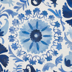 A blue and white John Robshaw suzani pattern on a white background. - 30400074809390