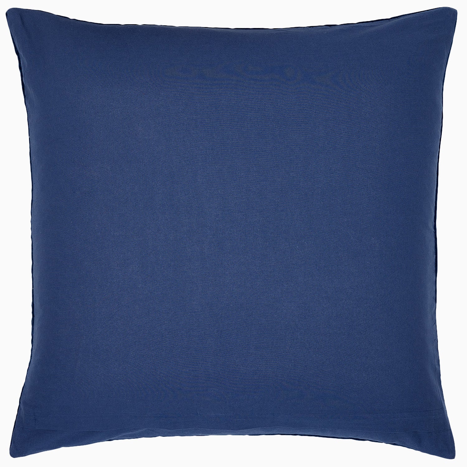 A John Robshaw hand-quilted Velvet Indigo Quilt pillow on a white background, created by Indian artisans.