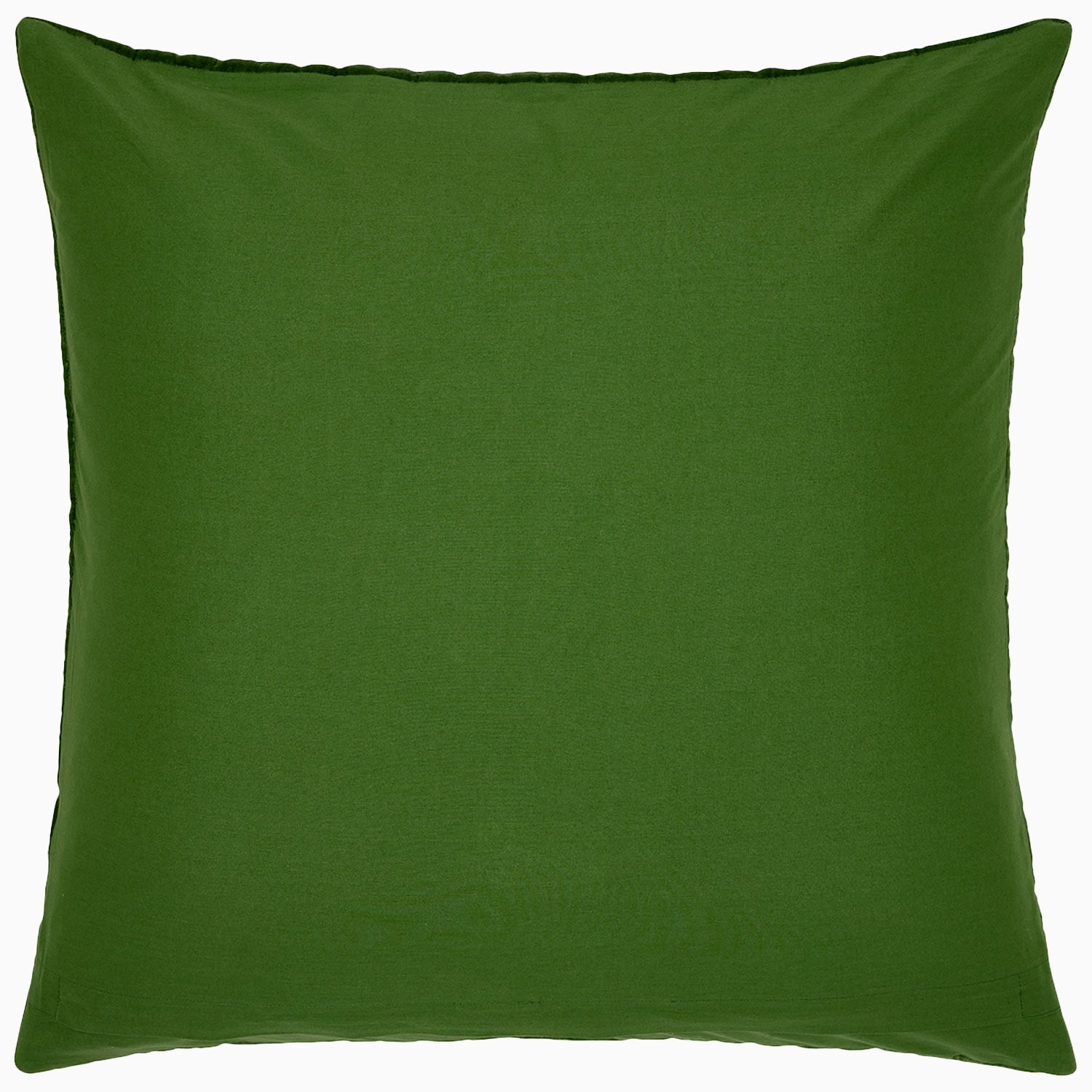 A hand-quilted Velvet Moss Quilt pillow on a white background, crafted by Indian artisans from the John Robshaw brand.