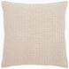 A soft, beige John Robshaw Velvet Sand Quilted pillow on a white background.