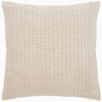 A soft, beige John Robshaw Velvet Sand Quilted pillow on a white background. - 30395668594734