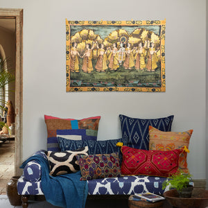 Gopi Party Yellow Trees Tapestry