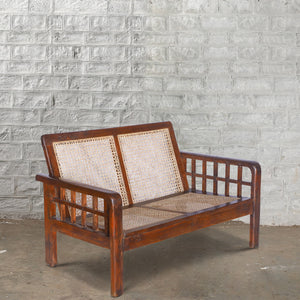 Loveseat With Grid Arms