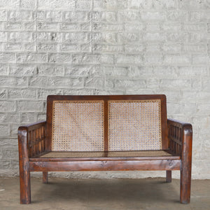 Loveseat With Grid Arms