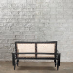 Black Loveseat With Wavy Arms - 31469570064430