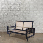 Black Loveseat With Wavy Arms - 31469570031662