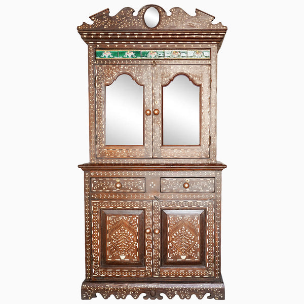 Anglo Indian Teak Inlaid Cabinet 2 Main