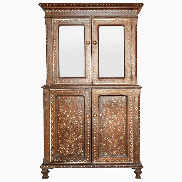 Anglo Indian Teak Inlaid Cabinet 3 Main