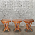 Wooden Teak Round Table With Curved Legs - 31472281976878