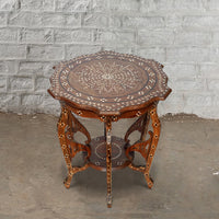 Round Wooden Inlay Table 8 - High Quality Image of 