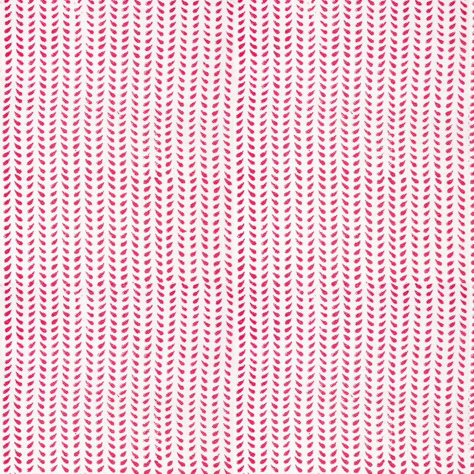 A pink and white zigzag colorway on a white background, featuring the Aleppo Azalea Fabric by John Robshaw.