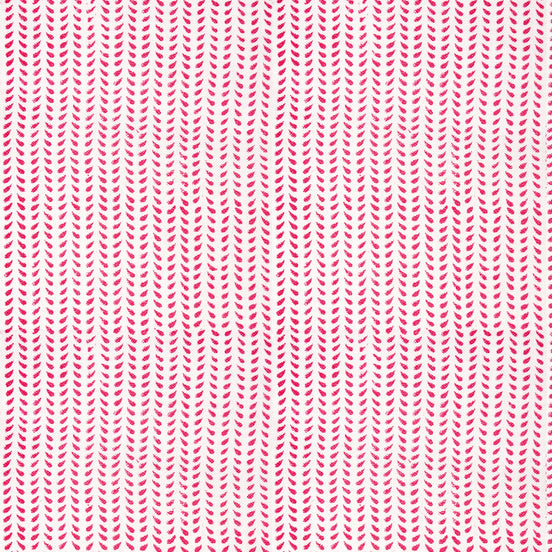 A pink and white zigzag colorway on a white background, featuring the Aleppo Azalea Fabric by John Robshaw.