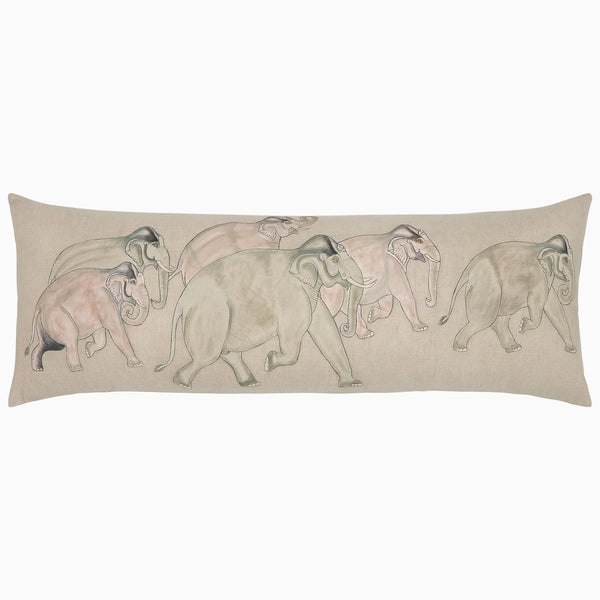 Elephants En Route Lumbar Pillow Main