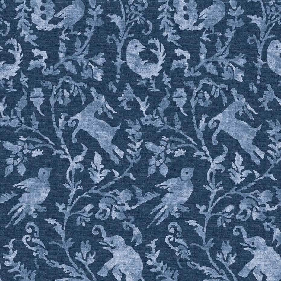 Madhavi Indigo Wallpaper