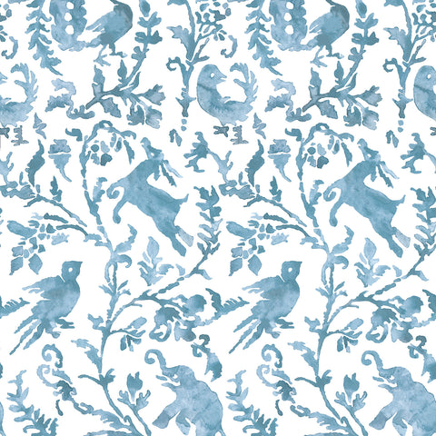 Madhavi Light Indigo Wallpaper