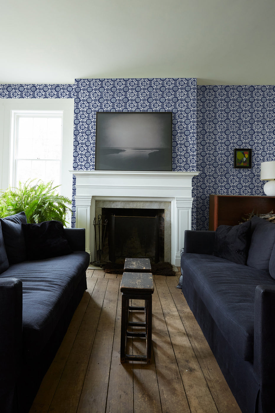 Mandu Indigo Wallpaper