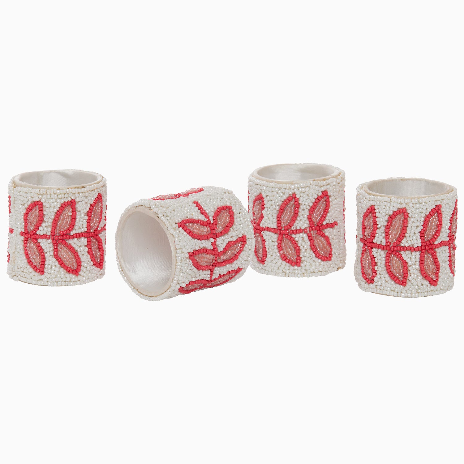 Aadi Azalea Beaded Napkin Rings (Set of 4)