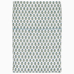 A white and blue blanket with a floral pattern made of Cala Sage Organic Sheets by John Robshaw. - 30770420744238