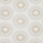 Introducing the Sonal Decorative Pillow by John Robshaw, featuring a hand block printed fabric with a repeating pattern of grey and yellow circular floral designs on a white background. Please note that the pillow insert is sold separately. - 31263567249454