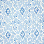 A John Robshaw Alagan Light Indigo Euro with a block printed blue and white geometric pattern on a cotton fabric. - 30801472815150