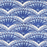 A hand block printed Elil Euro by John Robshaw in a blue and white pattern on a cotton linen fabric perfect for pillows. - 30801474256942