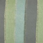 An Fringed Sage Kidney Pillow with vibrant green and blue stripes by John Robshaw. - 30400198311982