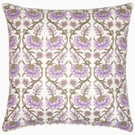 A Gajara Lavender Euro cushion with a lavender floral design on it by John Robshaw. - 30793295527982