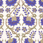 A John Robshaw Gajara Azure Euro with a blue floral pattern on a white background. - 30801474355246