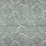 A green and white geometric design on a John Robshaw cotton linen fabric, Kimaya Kidney Pillow. - 30403604578350