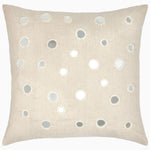 A Mirror Sand Decorative Pillow by John Robshaw with mirror accents on unbleached natural cotton linen. - 30793372074030