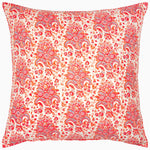 A Nabhi Euro pillow with a red and white paisley pattern made of cotton linen, by John Robshaw. - 30793427484718