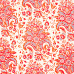 An orange and blue paisley print Nabhi Euro fabric made of cotton linen by John Robshaw. - 30801476321326