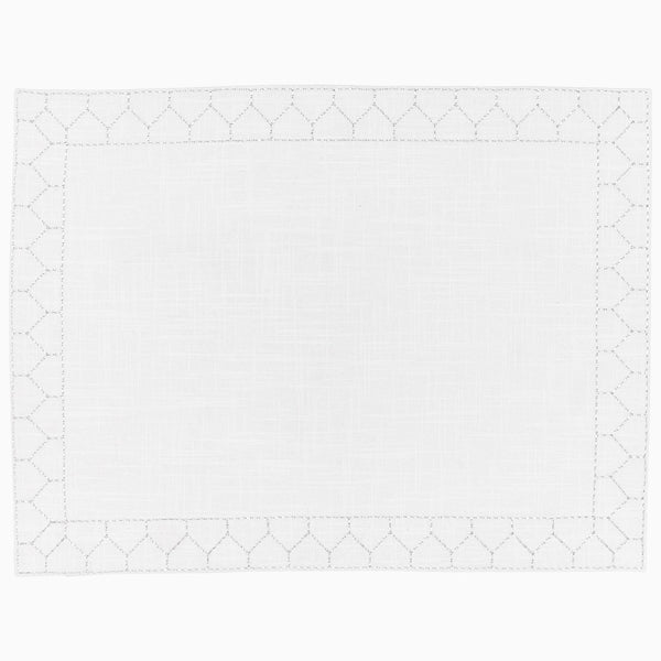 Stitched Silver Placemat Main