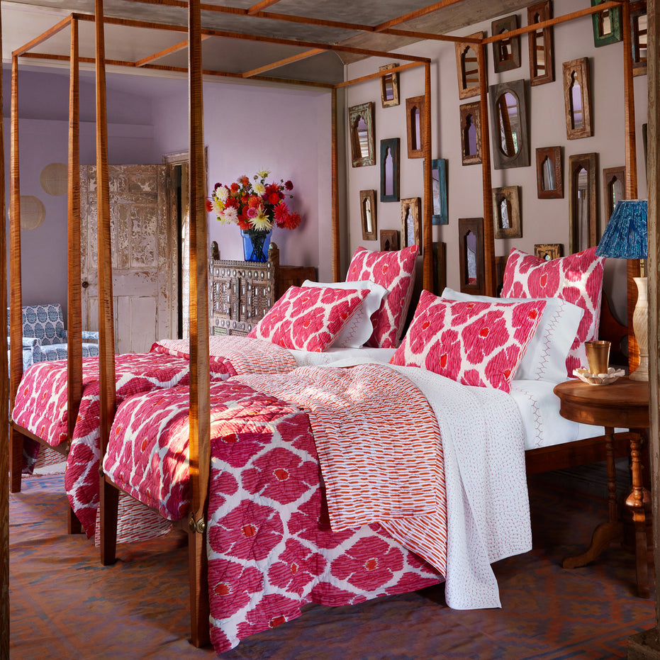 Organic Hand Stitched Lotus Quilt