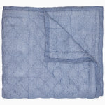 A Nandi Indigo Quilt by John Robshaw, hand quilted and featuring blue stripes, folded on top of itself. - 30783801524270