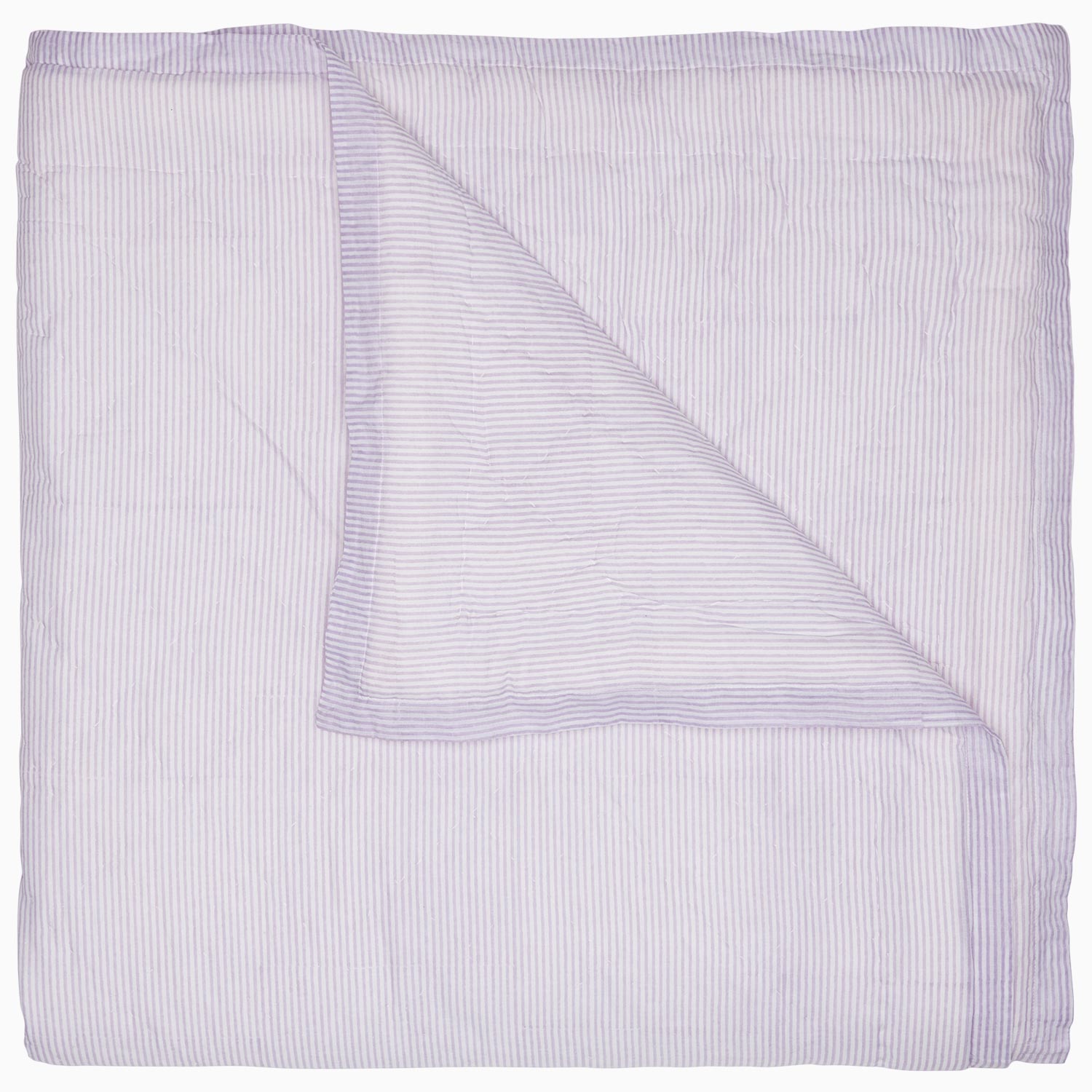 A Nandi Lavender Quilt, made by John Robshaw, on a white background, made of cotton.