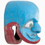 A Blue Demon Mask with a face on it, inspired by Indian culture, made by John Robshaw. - 30497671151662