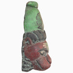 A John Robshaw Hanuman Mask with a green hat on it. - 30497667448878