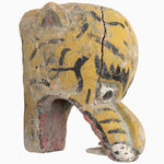 An intricately carved Big Nose Tiger Mask, reminiscent of traditional Indian masks, displayed against a crisp white background. (Brand: John Robshaw) - 30497660305454