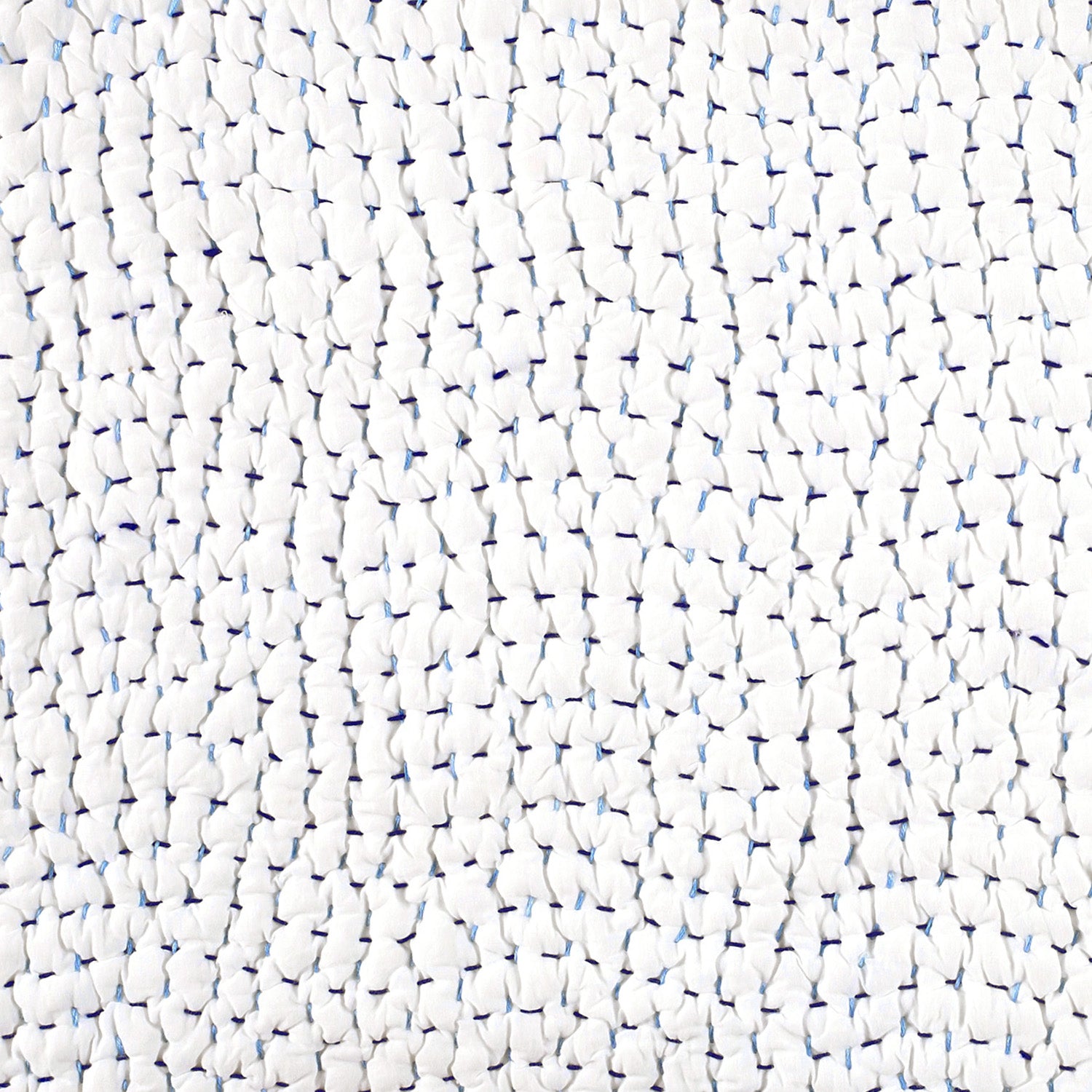 Organic Hand Stitched Light Indigo Quilt - Thumbnail 5