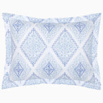 An Eniya Azure Organic Duvet with a geometric pattern made from organic cotton. - 30395597684782