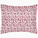 A red and white floral print Taani Berry Organic Duvet pillowcase made from organic cotton, by Duvets & Shams. - 30395595849774